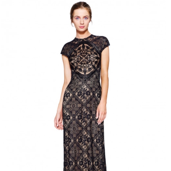 Tadashi Shoji Dresses & Skirts - Tadashi Shoji Black Lace Maxi Gown Size 14